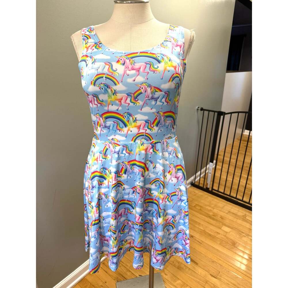 Lisa Frank Rainbow Unicorn Skater Dress XL Hot Topic Rare Punk Retro 80s 90s New